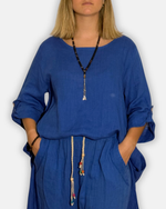Blusa Corte Largo Lino Italiana